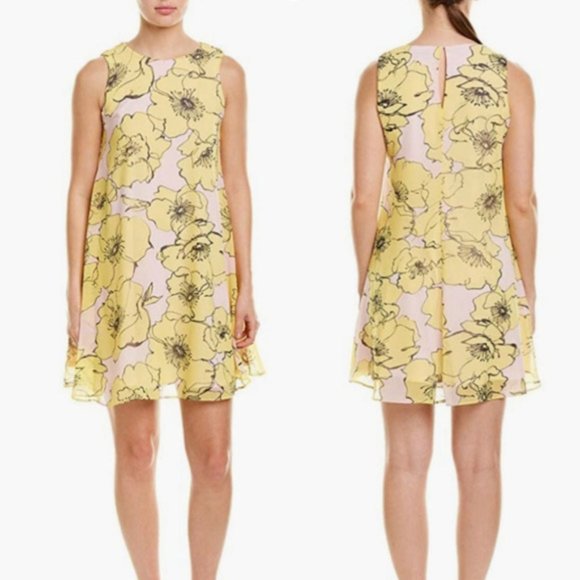 Just...Taylor Dresses & Skirts - JUST TAYLOR Yellow And Pink Chiffon Floral Shift Minj Dress Size 2